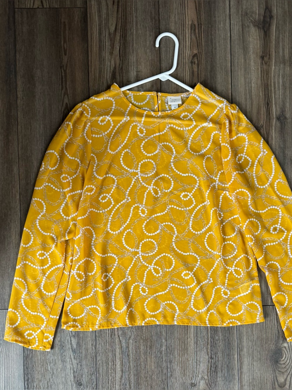 a new day Yellow Long-Sleeve Top with White Loop Pattern M